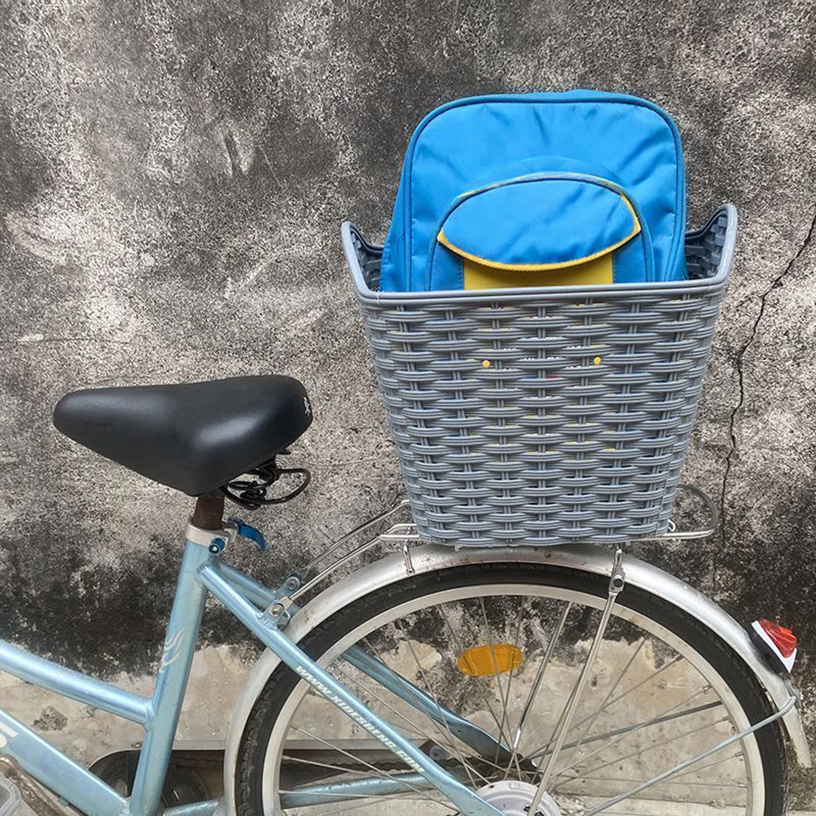 Cesta trasera para bicicleta, cesta de almacenamiento Universal de ratán hecha a mano para bicicleta eléctrica, cesta de almacenamiento portátil para ciclismo al aire libre - imagen 2