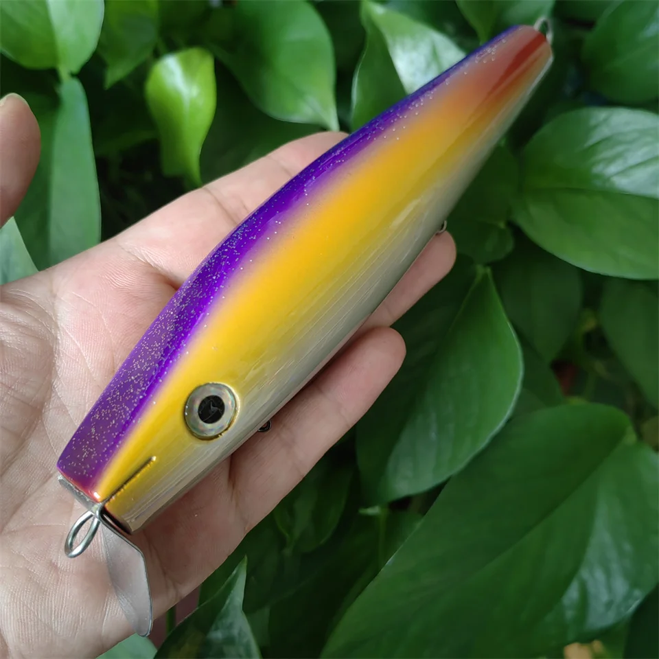 SWOLFY-Cebo Artificial de madera para pesca en agua salada, lure17 cm, 68g, Popper de agua superior, para playa, pesca en el océano - imagen 5