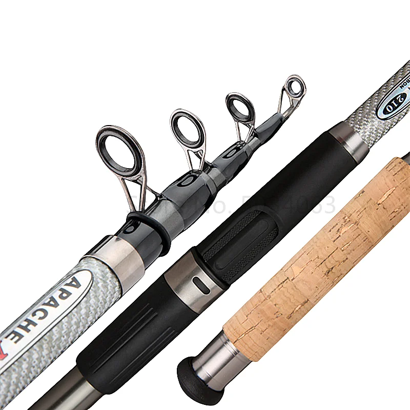 Caña de pescar telescópica de fibra de carbono, caña giratoria para señuelo, 2,1 m, 2,4 m, 2,7 m, 3,0 m, 3,6 m, cañas de pescar de mar para agua salada y agua dulce - imagen 3