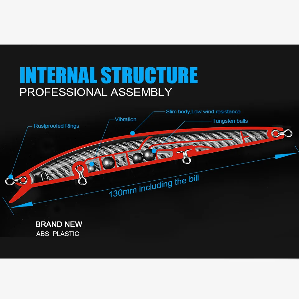 BEARKING-señuelo de pesca Minnow, 12cm, 12g, cebo duro Artificial, Wobblers de lubina, Crankbait, Lucio, anzuelos triples, aparejos - imagen 4