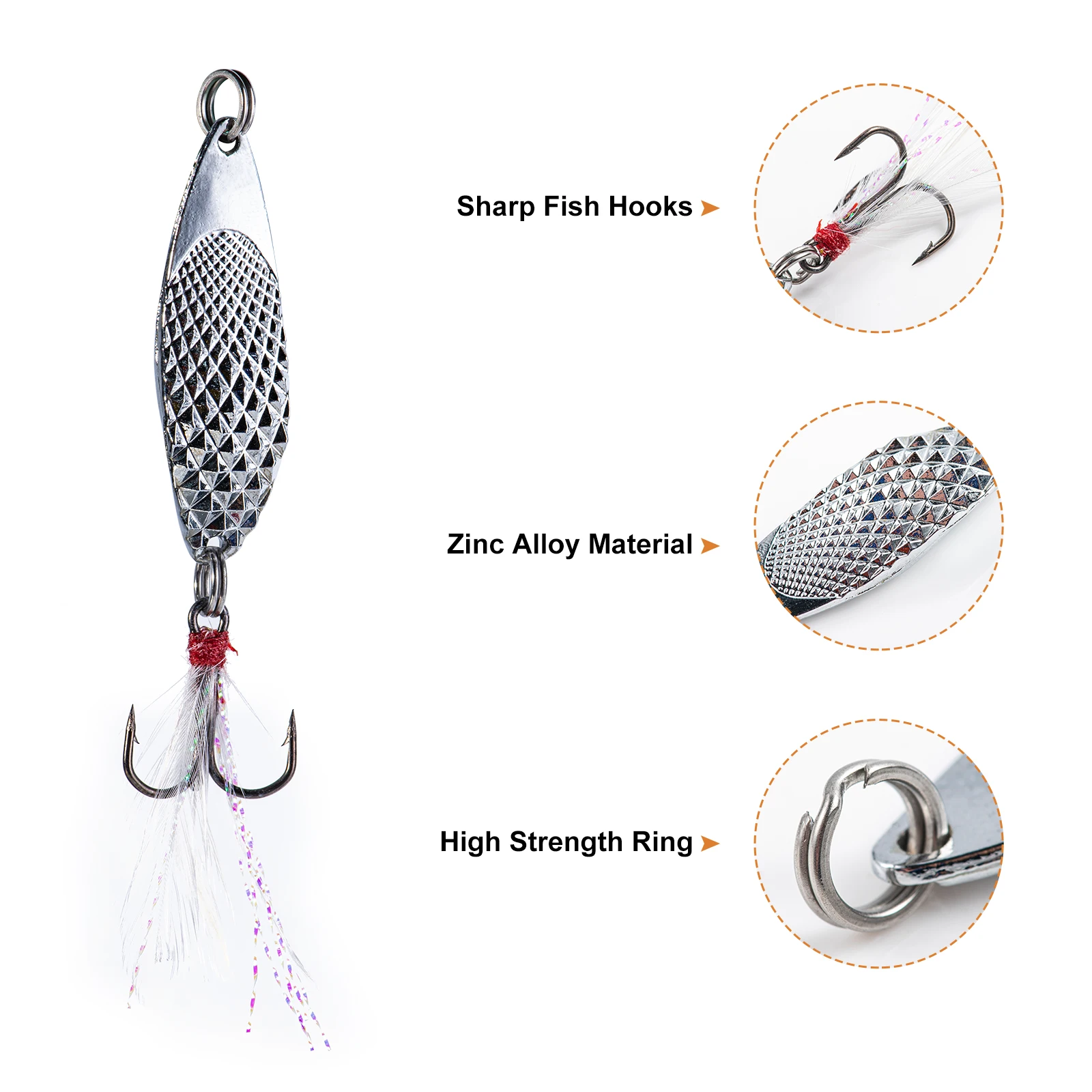 Goture Cucharas de pesca con anzuelos triples para mar y río - imagen 2