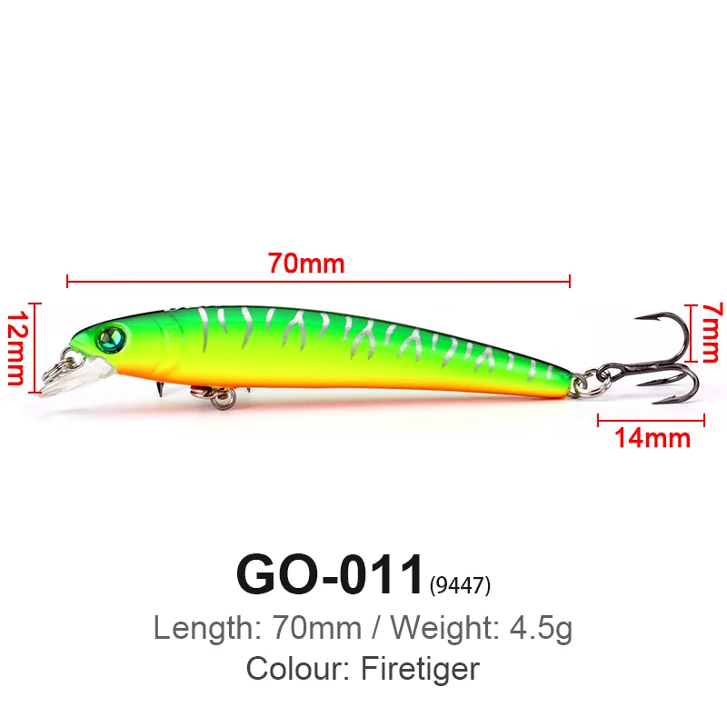 Alta calidad 70mm 4,5g Wobbler cebo artificial duro trucha Bluegill señuelo de pesca de hundimiento lento calidad profesional Jerkbait Minno - imagen 4