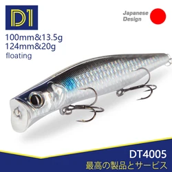 Popper Topwater D1 – Señuelo duro flotante 100 mm para lubina