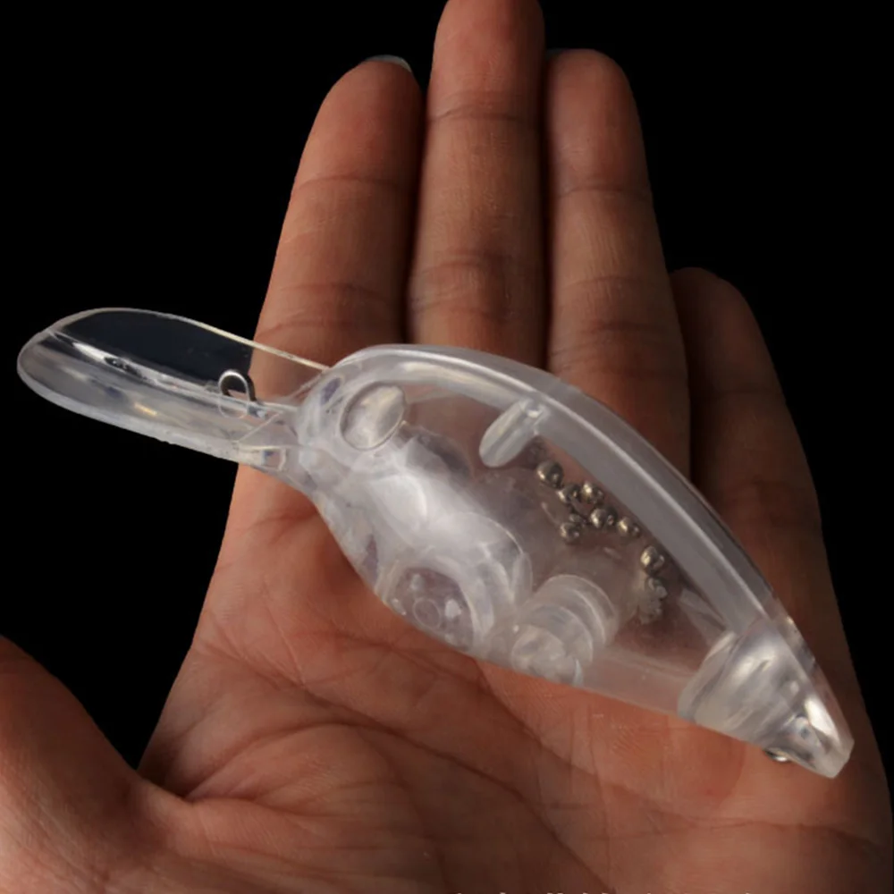 WAVES Fish-cebos transparentes sin pintar, anzuelos duros de enmalle en blanco 3D, para Pesca de pececillos, Wobblers Isca, 10 Uds., 8,54 cm, 6,76g - imagen 3