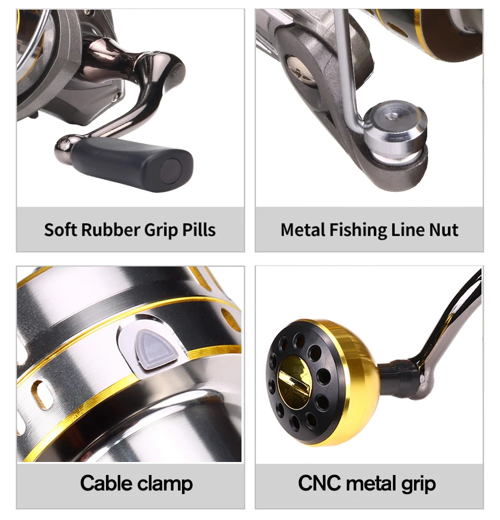 JOF-carrete giratorio de Metal para Pesca, bobina giratoria de carpa de arrastre máximo de 12Kg, rueda de agua salada, alimentador de Surfcasting, 5,0: 1, nuevo, 800-7000 - imagen 5