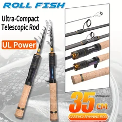 Caña telescópica ROLLFISH de carbono ultra ligera – Acción rápida para lubina