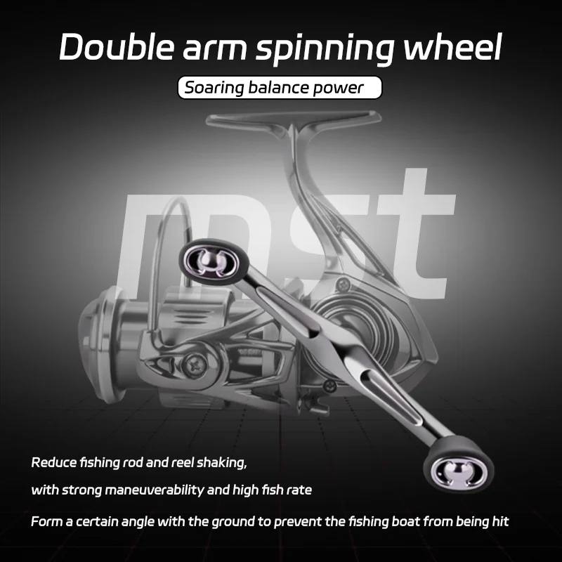 Carretes giratorios DEUKIO de doble mango 5,2: 1 potencia máxima de arrastre 8kg carrete de pesca de mar carrete alimentador carrete de carpa para agua salada - imagen 3