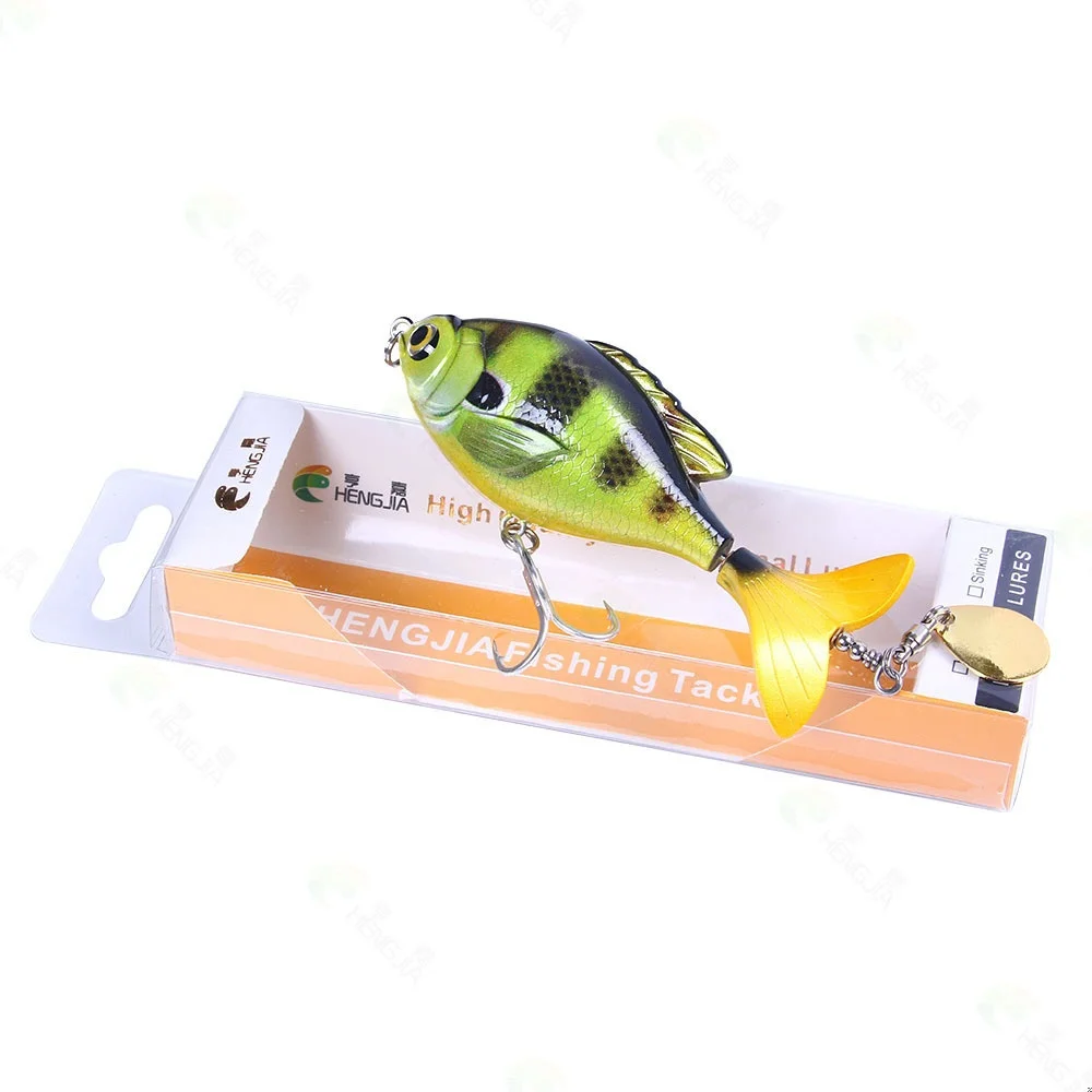9,5 cm 16,5g Señuelos de pesca Lote Whopper Plopper Top agua cola giratoria lubina trucha popper - imagen 5