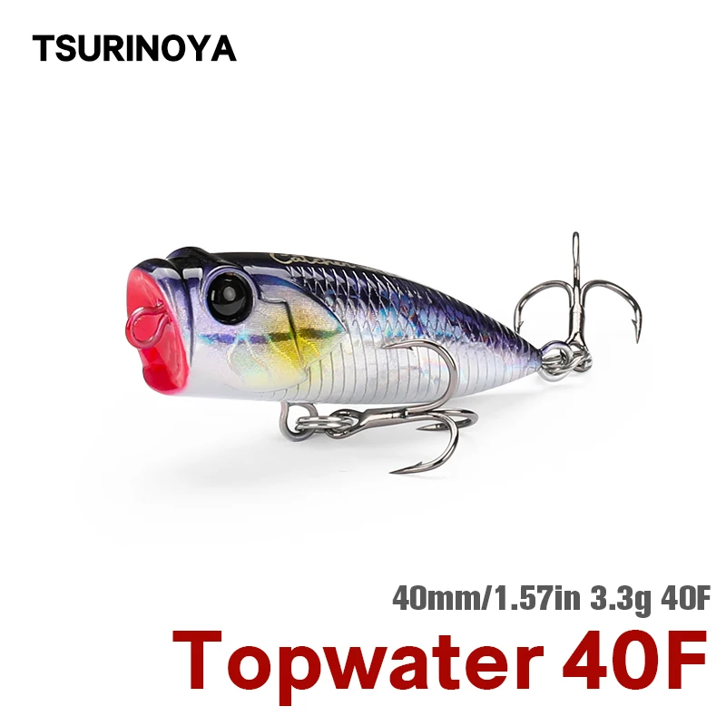 Señuelo de pesca TSURINOYA 40F Popper 40mm 3,3g CATCHER Artificial perro caminar acción cebos duros flotantes para lubina Ajing modelo Topwater - imagen 4