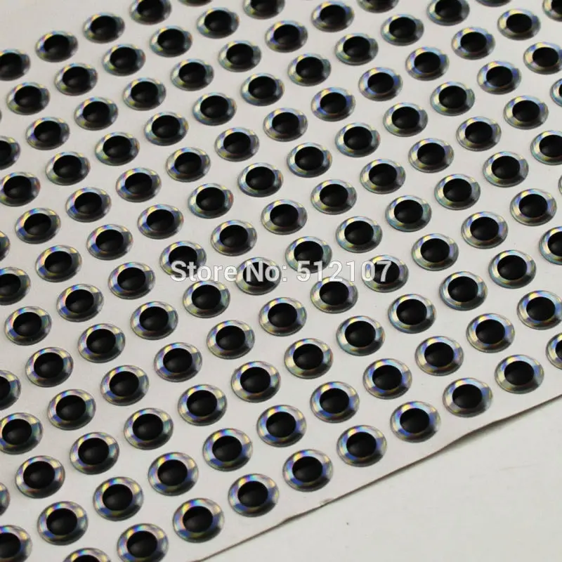 Countbass 50 ojos de señuelo de pesca 3D moldeados en plata para cuerpos de señuelo sin pintar, tamaño 3,5 4,0 4,5 5,0 5,5 6,0 6,5 7,5 8,0 mm - imagen 5