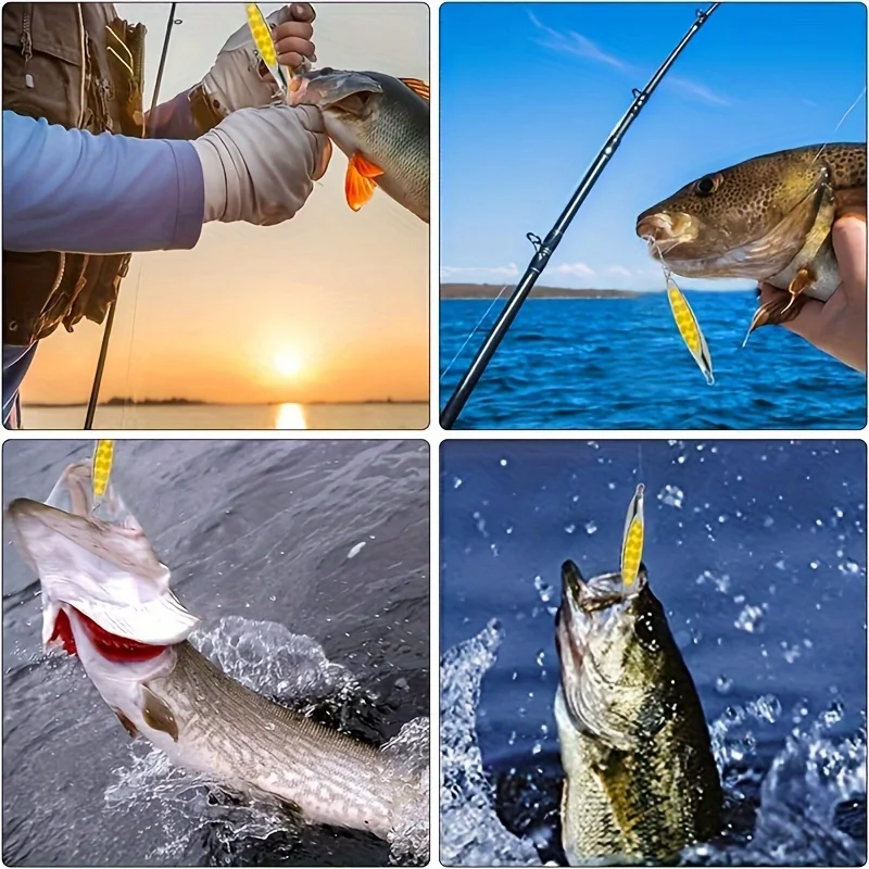 Señuelo giratorio de Metal, juego de cuchara de fundición, latón de agua dulce, 5/10/15/20G, cebo de Metal, trucha, Lucio, lubina, lago, cebo duro giratorio, 5 uds. - imagen 5