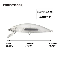Countbass Minnow – Señuelo duro de hundimiento fijo 120mm 37g blanco