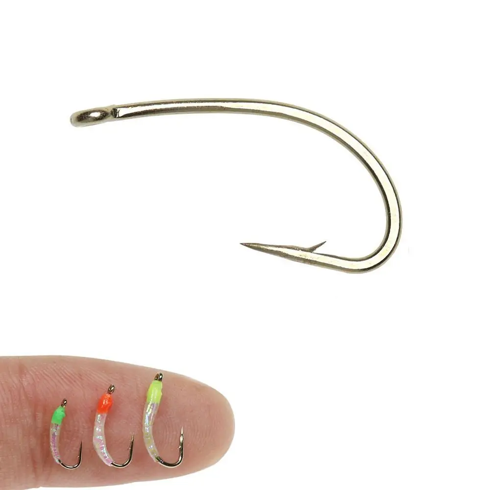 Anzuelos de pesca con mosca de acero de alto carbono, 50 piezas, 12 # ~ 22 #, gambas Caddis Pupa Streamer, anzuelos para atar moscas, escamas de pescado - imagen 2