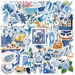 Pegatinas impermeables estilo acuarela azul – Decoración multiusos