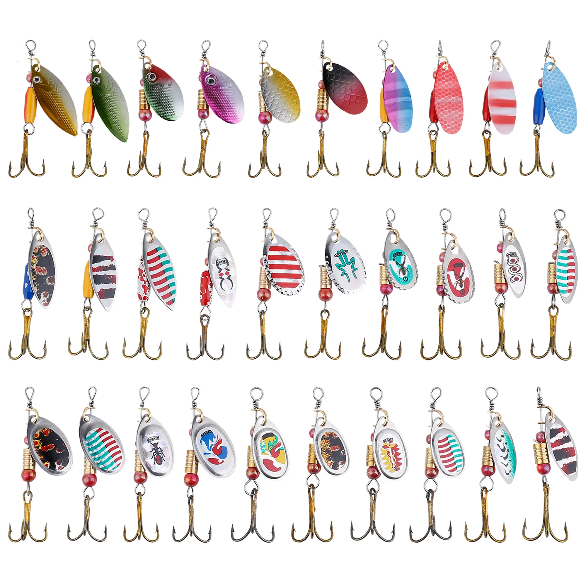 Spinnerbait con lámina y anzuelos triples para bass FREE FISHER