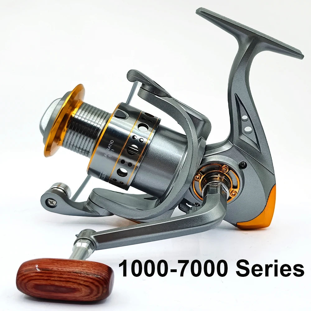 Carrete de pesca giratorio ligero 1000/2000/3000/4000/5000/6000/7000 rueda de Jigging de mar 5,2: 1 relación de engranaje taza de línea de Metal para toda el agua - imagen 3