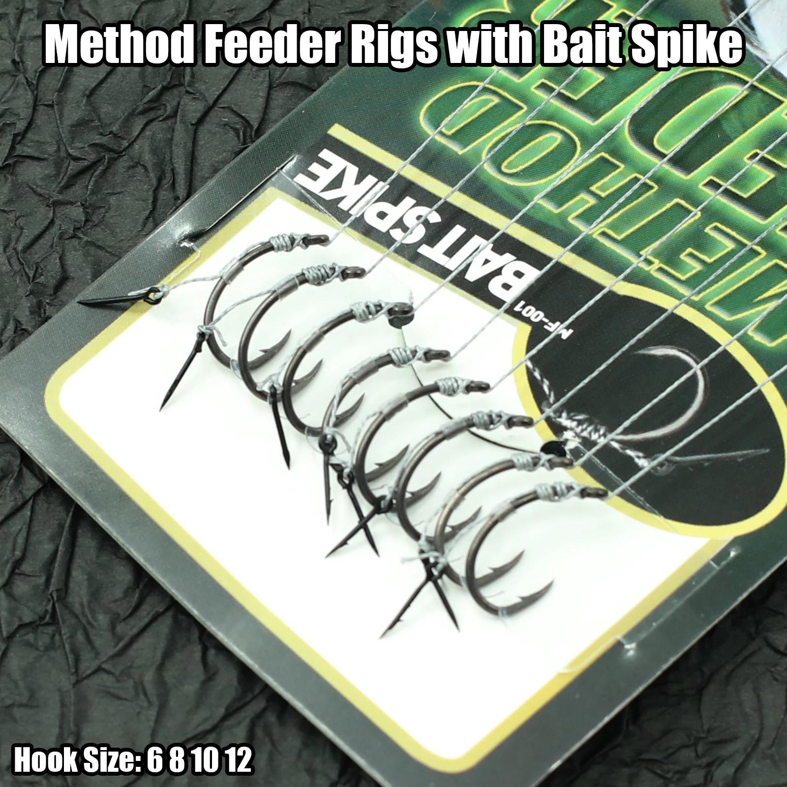 8 Uds. Punta de cebo de aparejo alimentador de método Premium, Clip de gusano, parada rápida, aparejo de pelo de línea fuerte preatado, anzuelos afilados para pesca de carpa - imagen 2