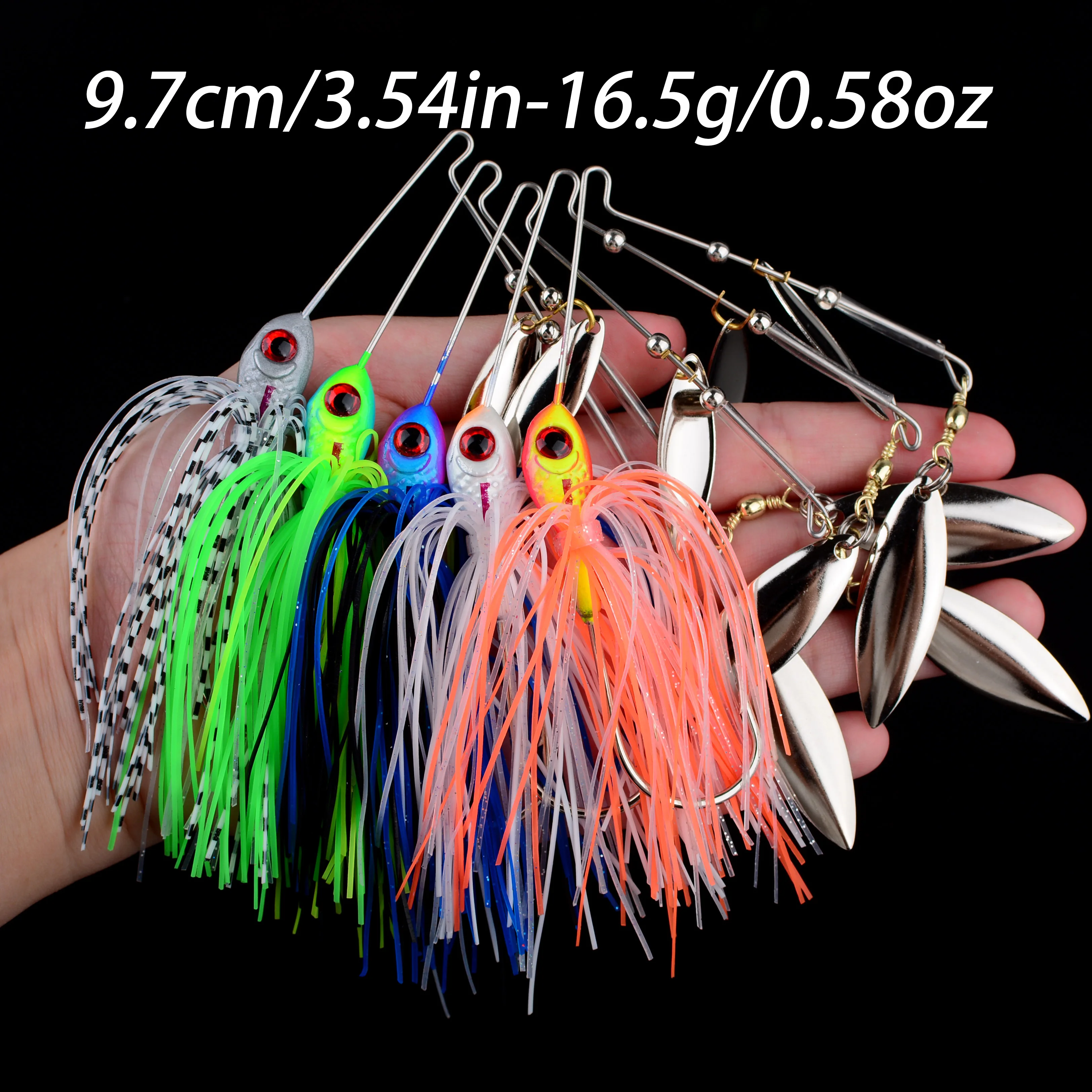 5Pcs Metal Spinnerbait Sequins Rotating Fishing Lure Bait Spinner Bait Bass Jig Chatter Spoon Lures Buzzbait Fishing Tackle - imagen 3