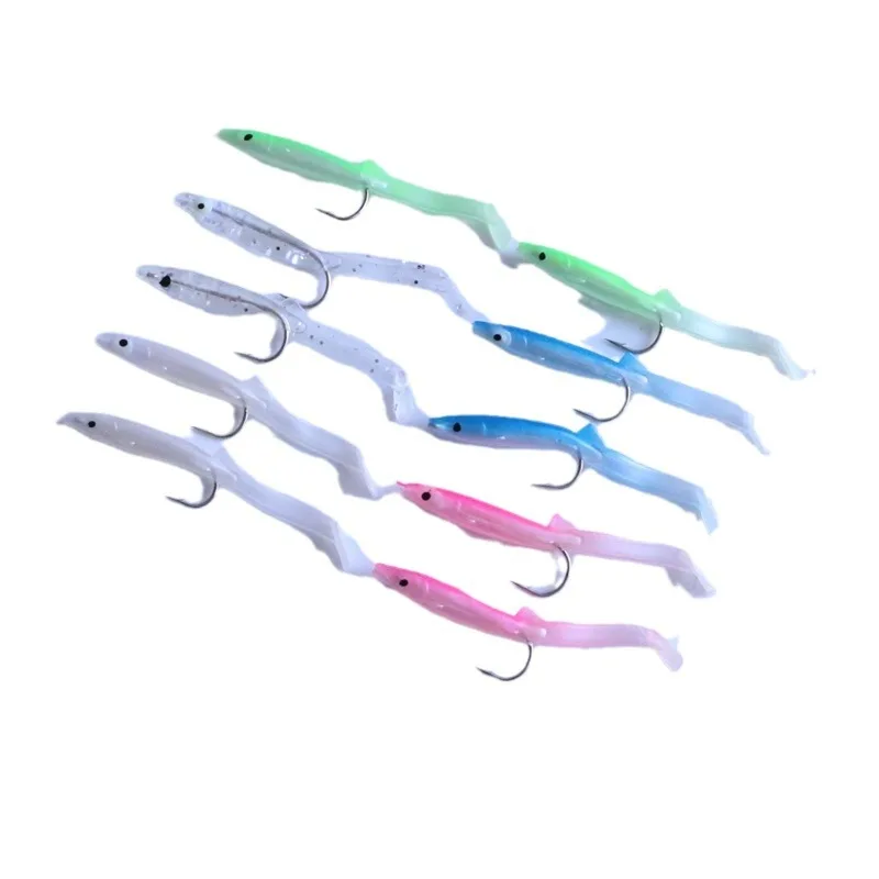 Señuelos de Pesca de simulación de Anguila, 8cm, 2,3g, cebo Artificial suave, lote de una sola cola, 4 piezas, venta - imagen 5