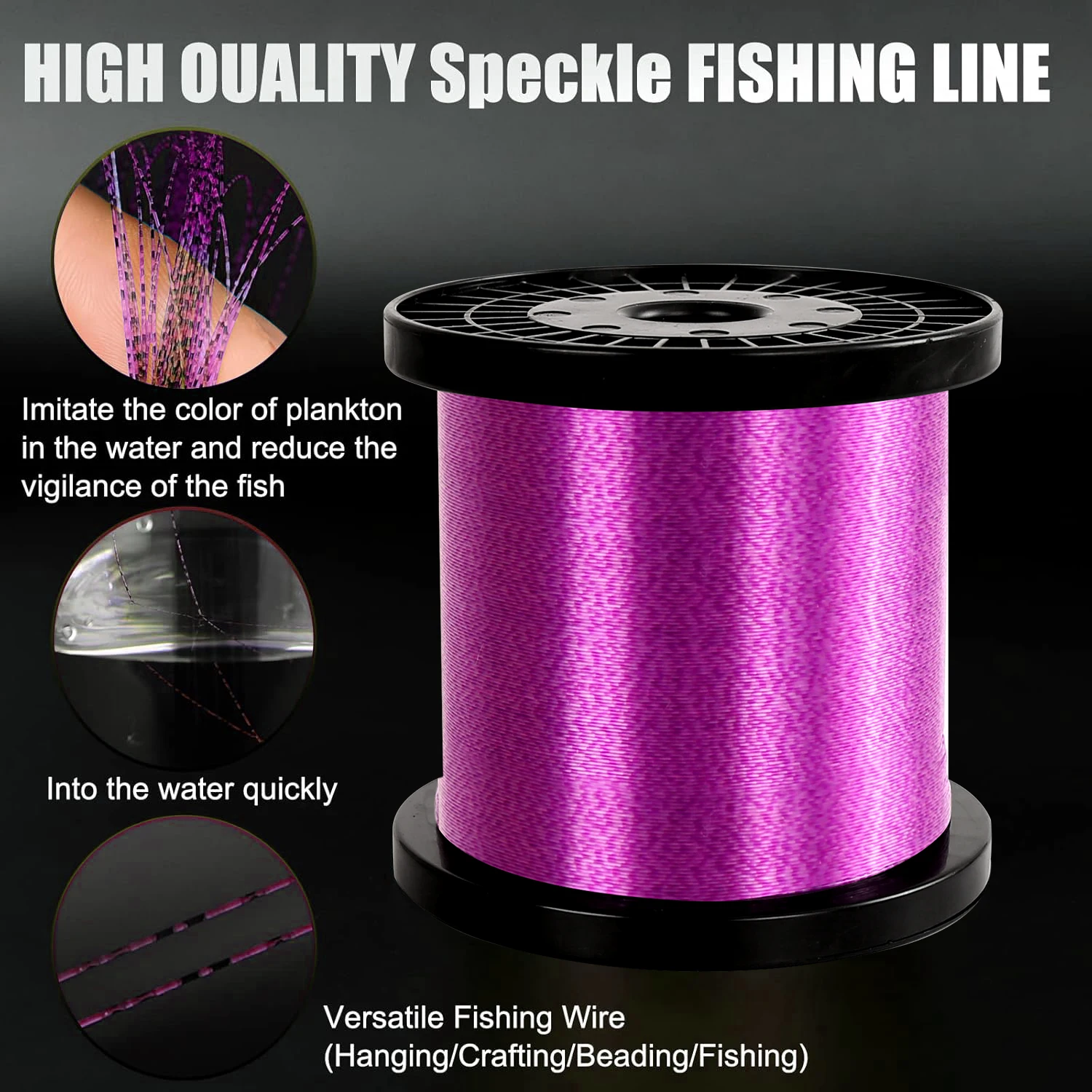 Línea de Pesca manchada Invisible, monofilamento Invisible biónico púrpura de 3-36LB, línea recubierta de fluorocarbono moteado de nailon, Pesca de 3000M - imagen 2