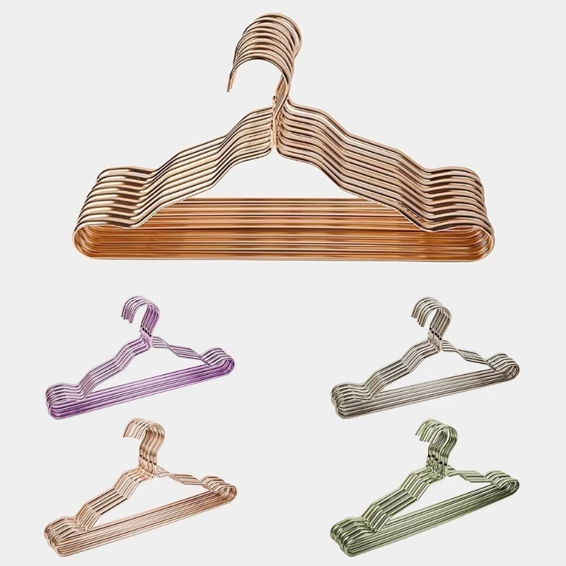 5 unids/set perchero para ropa de traje, estante para ropa de aleación de aluminio para adultos, colgador de ropa de Metal sin costuras, organizador de armario, suministros para el hogar - imagen 2