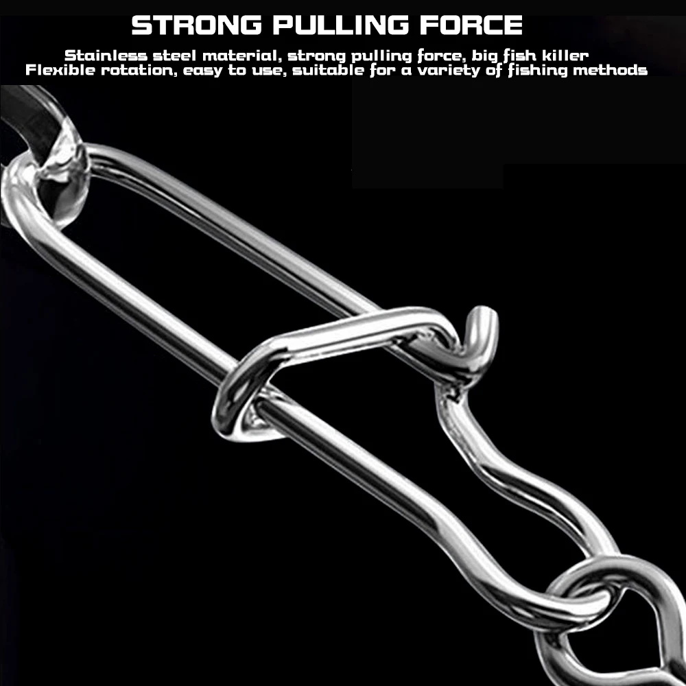 Clips de pesca de línea principal/Tippet, accesorios de conector firme, aparejos para anzuelo de señuelo, broches de pesca de acero inoxidable, cierre rápido - imagen 3