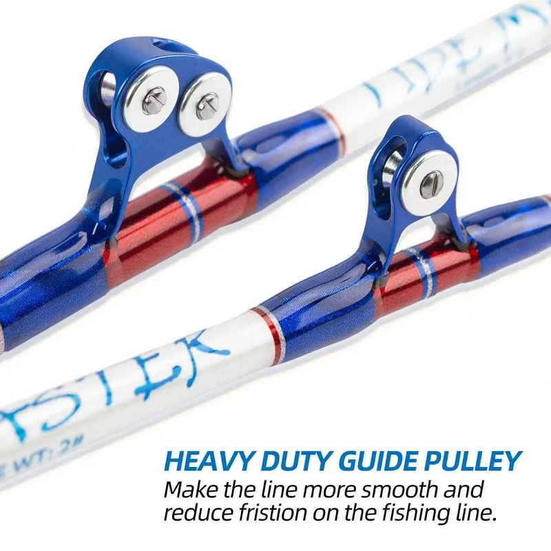 Combo de carrete de caña de pescar, varillas de barco 4 + 1 guías, caña de pescar de 117cm, señuelo, caña de lanzamiento giratoria, carrete de pesca al aire libre - imagen 4