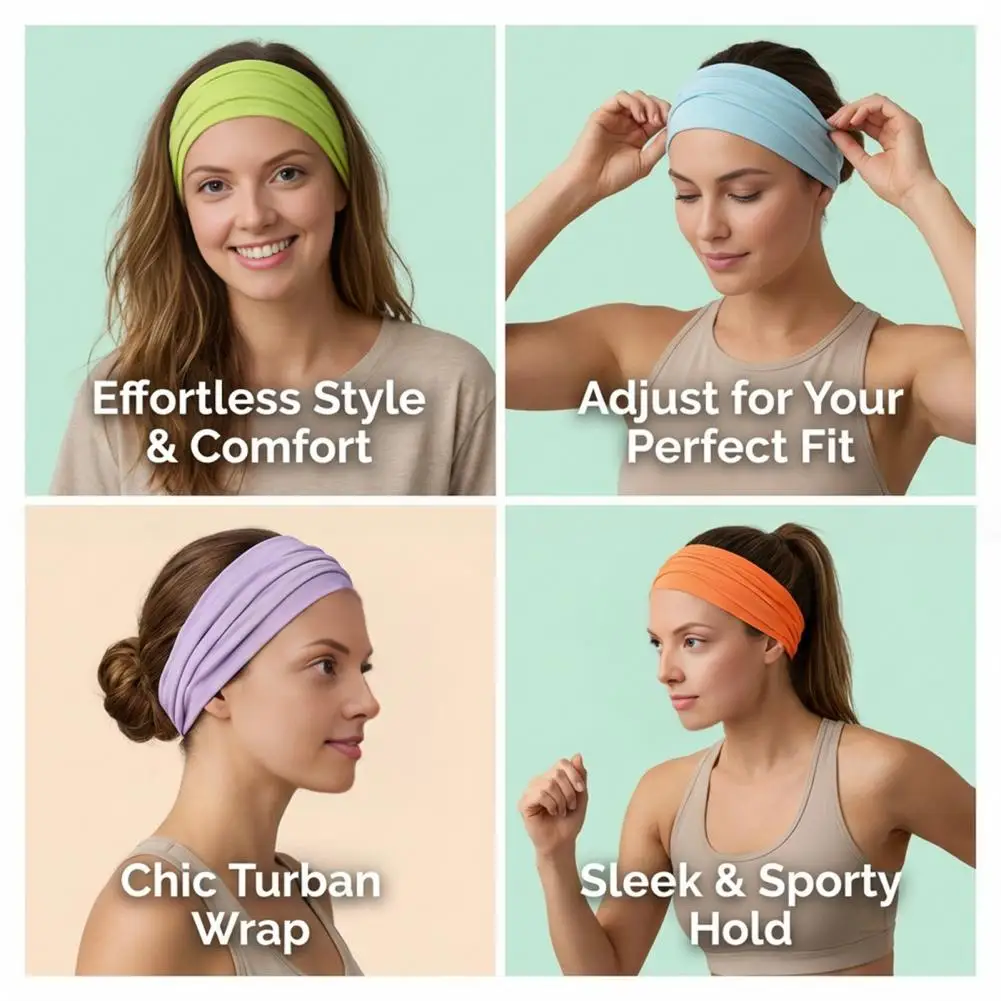 Banda elástica transpirable para yoga y running – Color puro - imagen 2