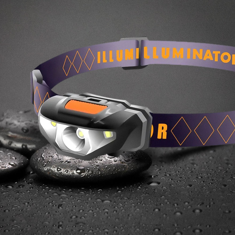 Frontal LED impermeable para pesca – 3 modos con diadema y pilas AA