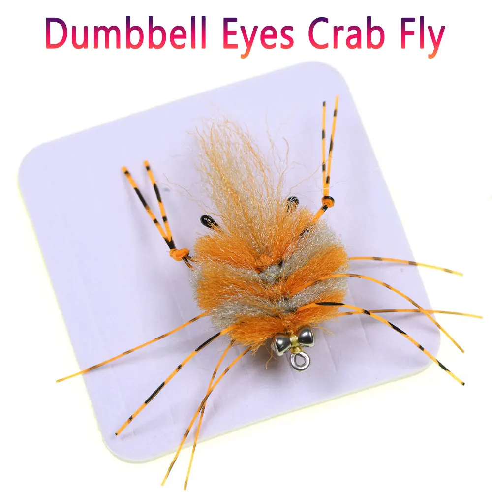 2/0 ojos de mancuernas de tungsteno mosca de cangrejo cebo de cangrejo Artificial moscas de agua salada permentación de hueso rediscos señuelos de pesca de lubina a rayas - imagen 3