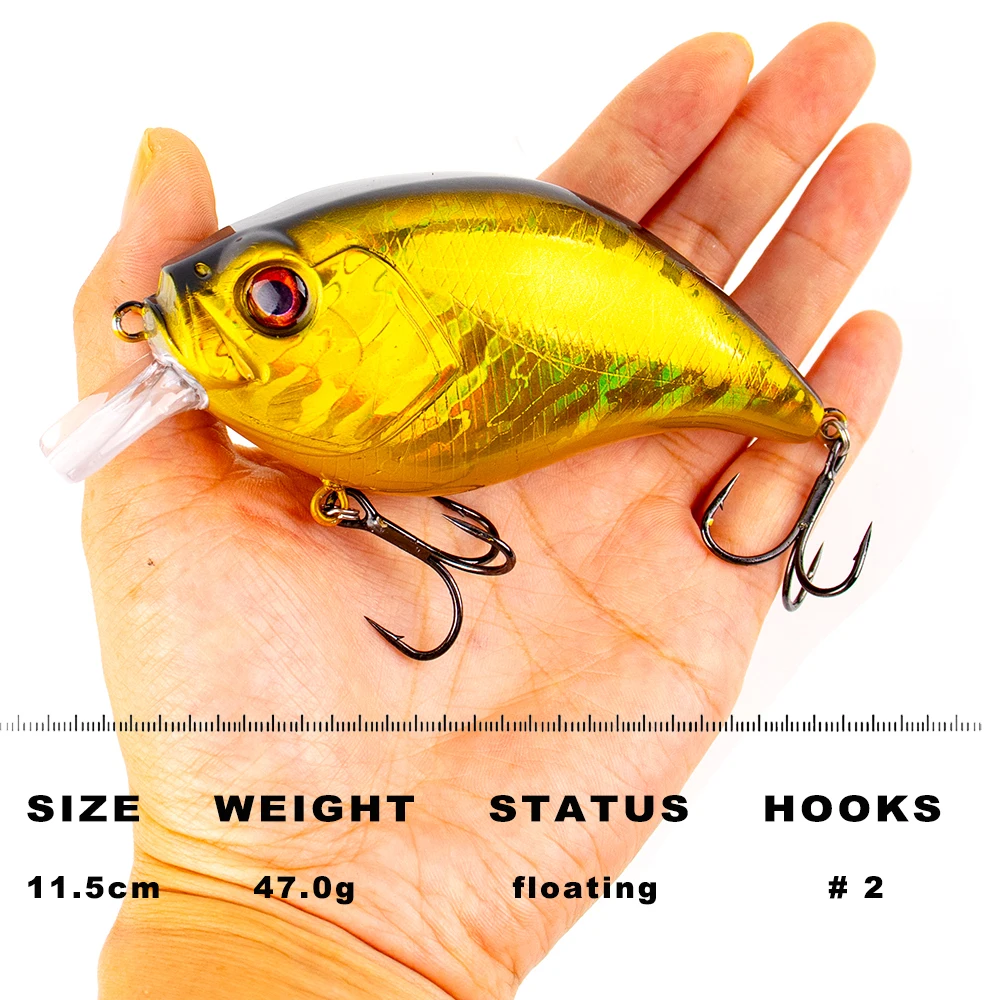 CCLTBA Big Game Crankbait 11,5 cm 47g Señuelos de pesca artificiales duros Wobble trucha lubina calidad cebos duros señuelos aparejos - imagen 2