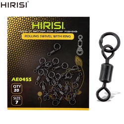 20 piezas pesca de carpa giratoria para Chod Rig Link con Terminal de anillo sólido aparejos de pesca giratorios a presión AE045S
