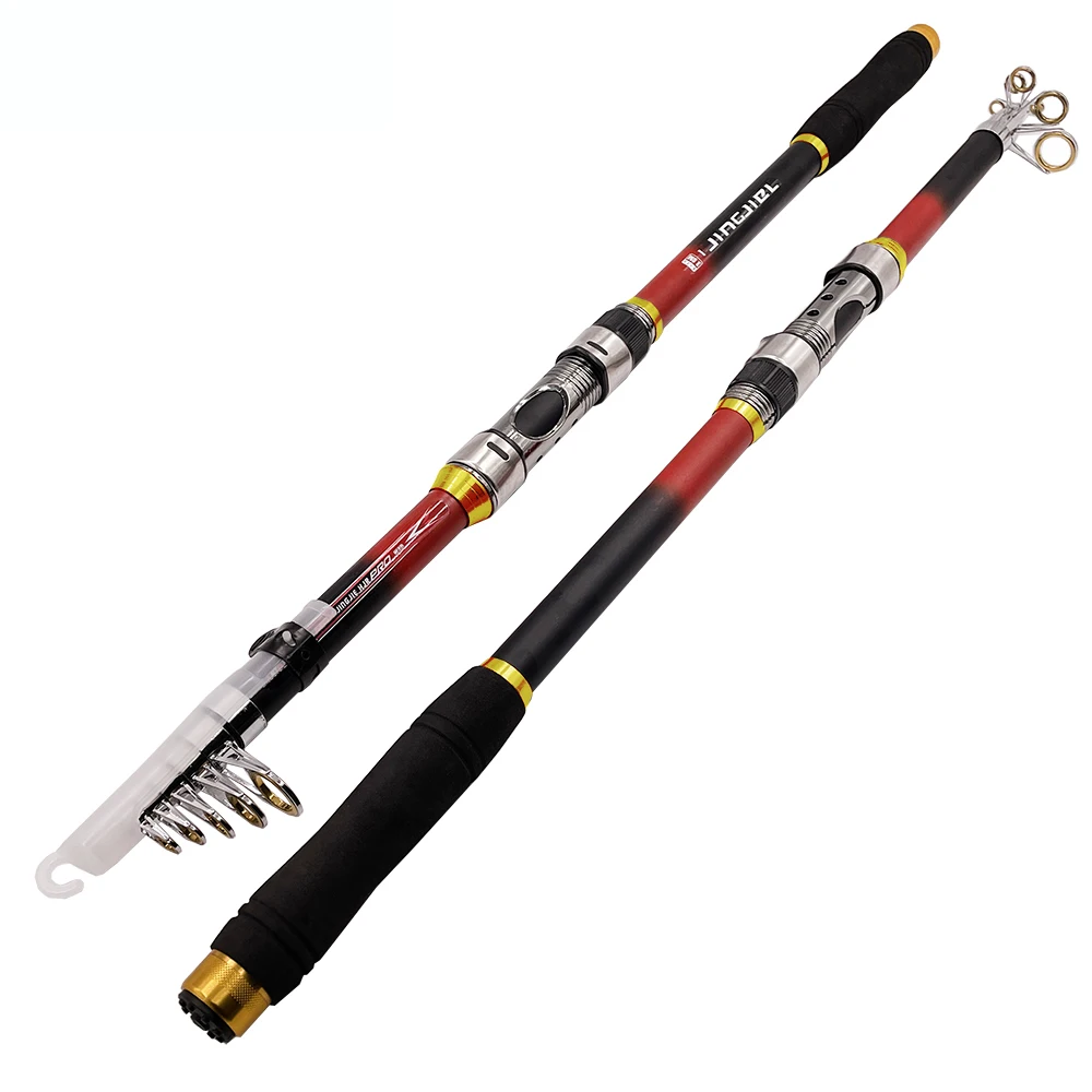 Caña de pescar telescópica, 2,1/2,4/2,7/3,0/3,6 m, caña de Surf de viaje de carbono, potencia giratoria, caña de pescar de lanzamiento de distancia de río y playa - imagen 3