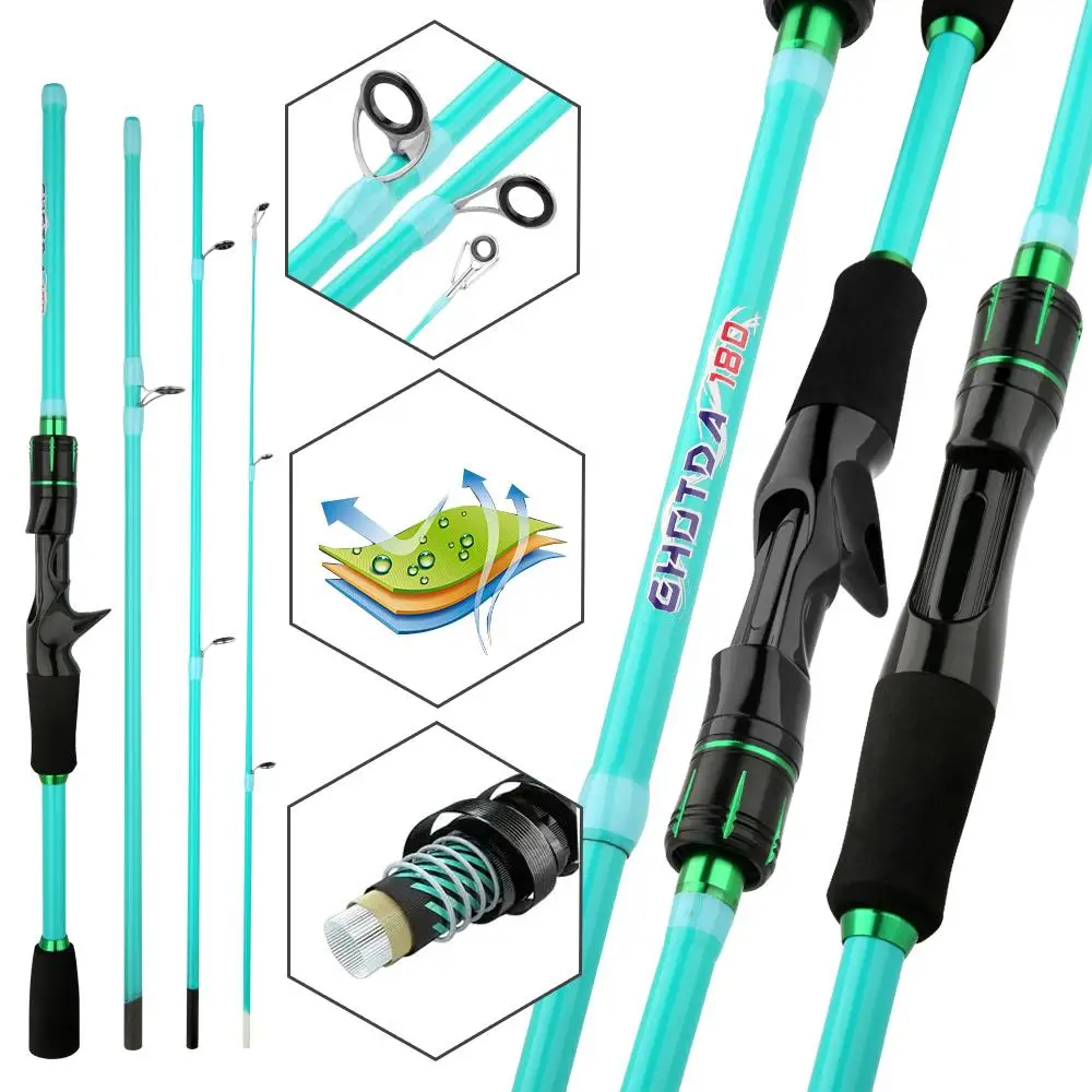 Caña de pescar de carbono súper dura, 1,8 m/2,1 m, caña de surf portátil de viaje, señuelo de fundición giratorio, peso 3,5-14g para pesca de lubina y carpa - imagen 2