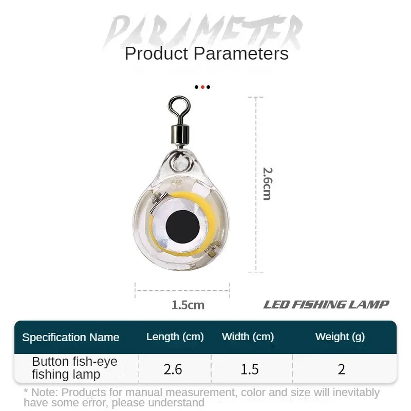 Cebo de pesca de calamar subacuático led, forma de ojo de luz de pez, lámpara de pez luminosa, señuelo de gota profunda, colorido, electrónico - imagen 2