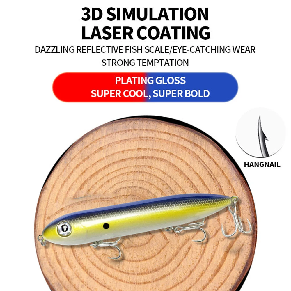 Señuelos de pesca de 12,6 cm, 26g, cebo tipo lápiz Wobbler, fundición larga, flotante, Topwater, carrera en Z, cebo duro Artificial, Jerkbait Bass QBE118 - imagen 5