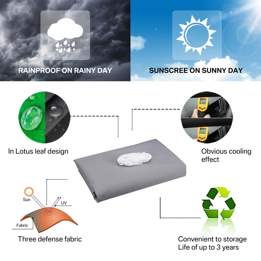 Toldo cuadrado impermeable para sombra de sol, refugio solar con bloque UV 98% para instalaciones y actividades al aire libre, toldo para patio trasero, tiendas de campaña - imagen 5