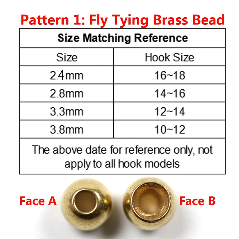Wifreo 50 Uds. Cuentas de latón para atar moscas, cabeza de cuentas de ninfa, cuentas para atar moscas de 2,4mm, 2,8mm, 3,3mm, 3,8mm, Material de pesca con mosca de China, venta al por mayor - imagen 2