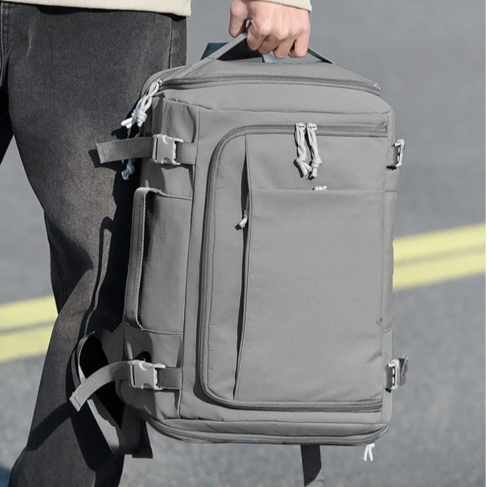 Mochila escolar estilo caja, mochila de equipaje antiarañazos, mochila de viaje Unisex, hombros ajustables, mochila de cabina escalable para la universidad - imagen 5