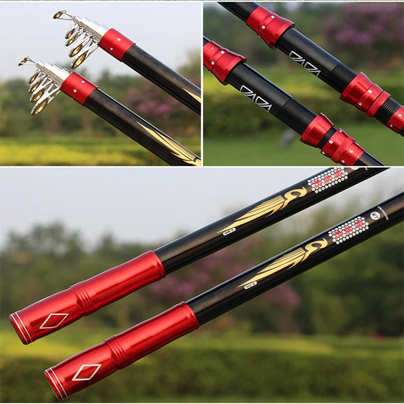 Caña de pescar de lanzamiento de larga distancia, caña de mar de carbono duro telescópica portátil, longitud cerrada 77-80cm para Pesca en la playa, el lago y el río - imagen 4