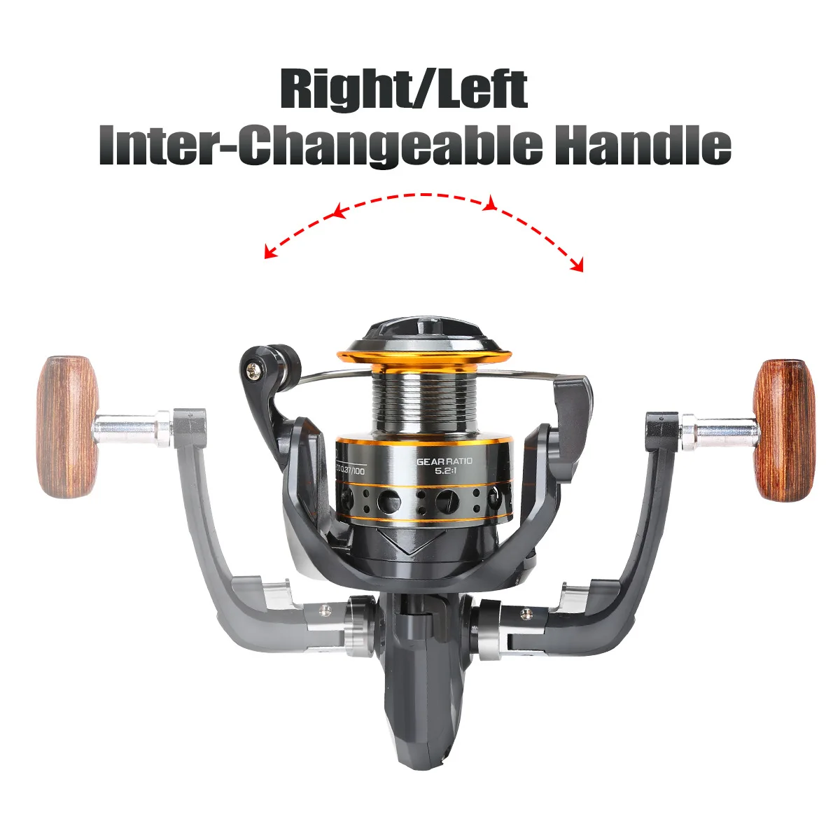 Fishing Reel DA2000-4000 Spinning Fishing Reel Metal Spool For Saltwater Fold Rocker Easy Carry - imagen 5