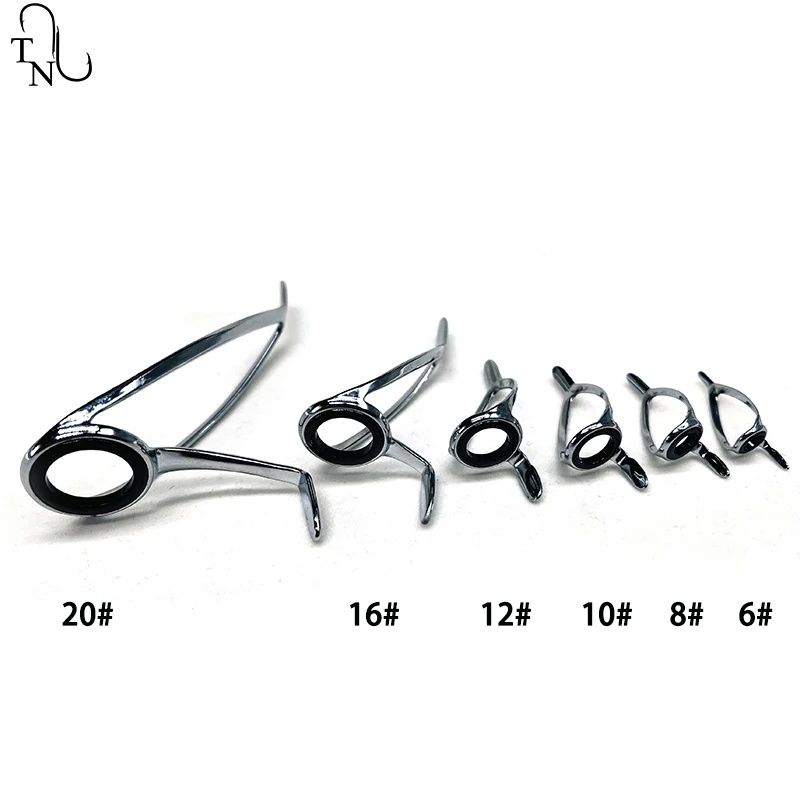 TN11 6 uds Kit de reparación de guía de caña de pescar de acero inoxidable de tamaño mixto guías juegos de ojos anillo de cerámica Kit de reparación de construcción de caña de pescar - imagen 4