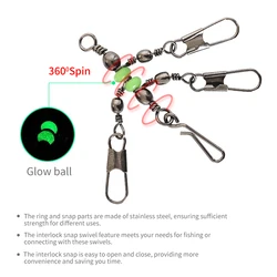 Conector clavija luminosa barril giratorio para pesca de calamar