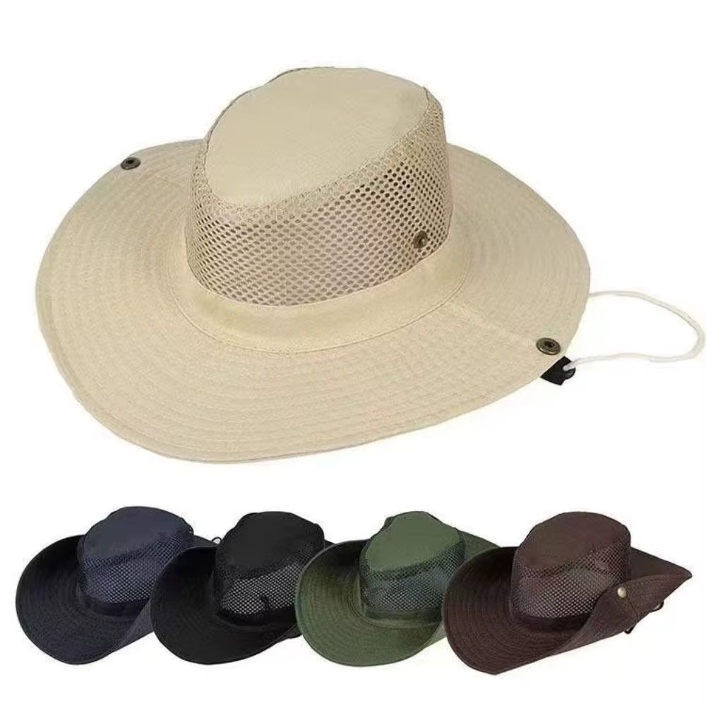 Sombrero de pesca ala grande transpirable con cuerda antiviento - imagen 2