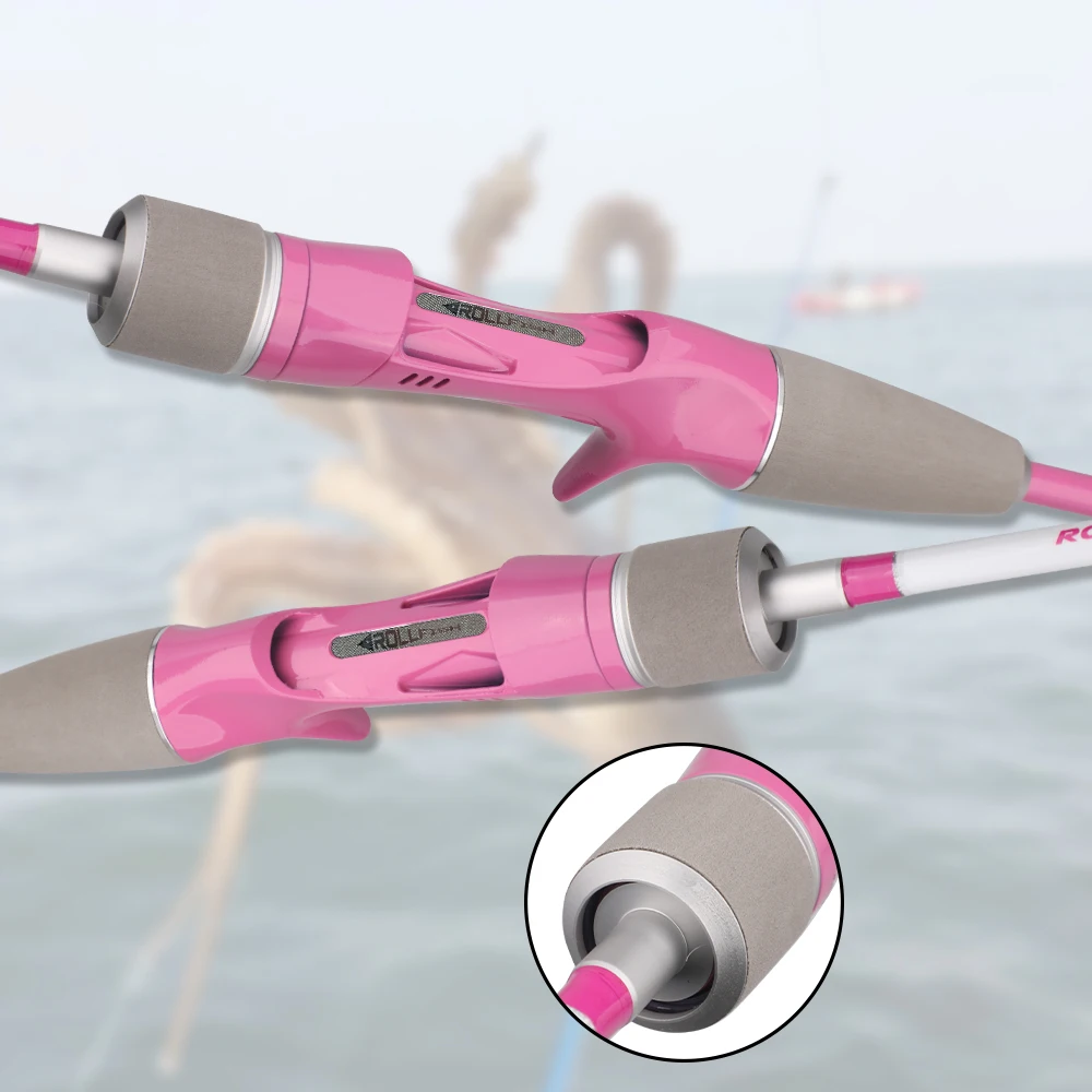 ROLLFISH 1,55 m fibra de carbono punta de titanio barco de calamar varilla de Jigging lenta Action7:3 agua salada y ligera incluye bolsa de almacenamiento de varilla - imagen 5