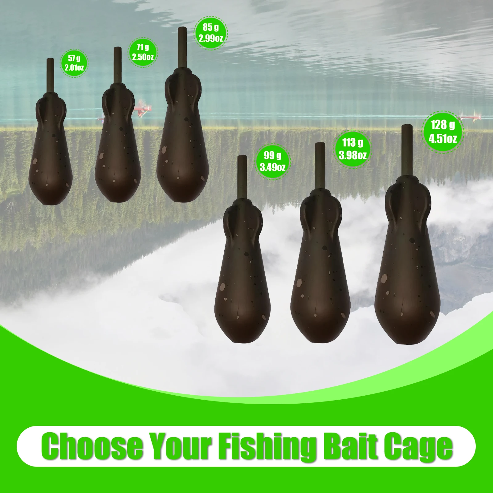 Plomos de tubo en línea YOTO – Antienganches para pesca de carpa - imagen 3