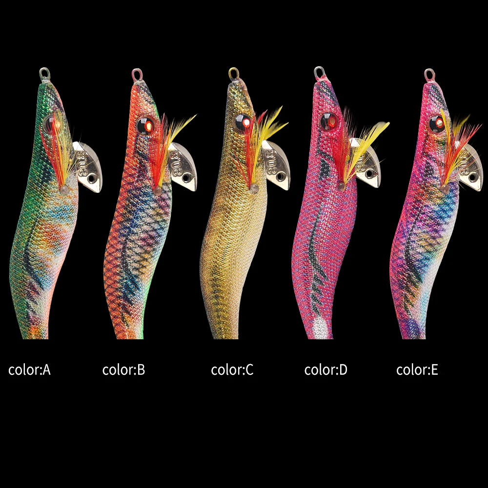 Cebo de calamar FSDZSO 3.0S #   Anzuelo de calamar, señuelos de camarones de madera, plantillas, cebo de sepia, simulación realista, cebo de pulpo de silicona - imagen 4