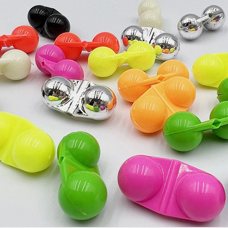 Atrapasueños portátil de pesca en el mar, cuentas de campana de plástico coloridas, doble sonajero, alarma de mordedura de pescado para atraer accesorios, 10 piezas - imagen 5