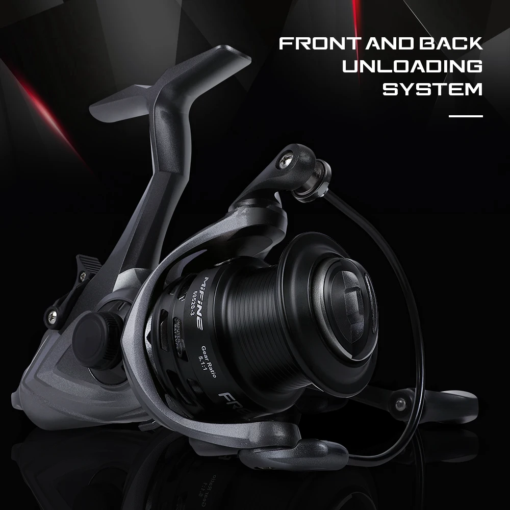 MIFINE-Carrete de pesca RUNNER gratis, 3000-6000 ruedas giratorias, freno doble, carrete de metal, relación de velocidad 5,1: 1 pesca de carpa - imagen 3