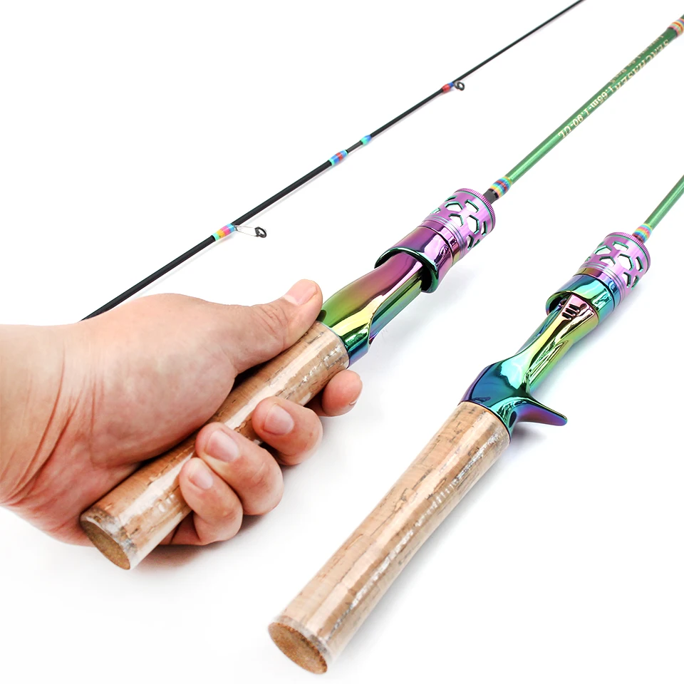 Caña de trucha de cuatro secciones: caña de pescar en miniatura portátil, brillante y de grado profesional. Cuerpo de fibra de carbono con punta sensible. - imagen 4